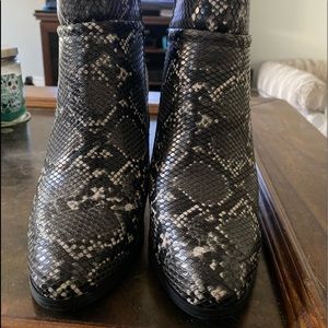 Snakeskin ankle boots